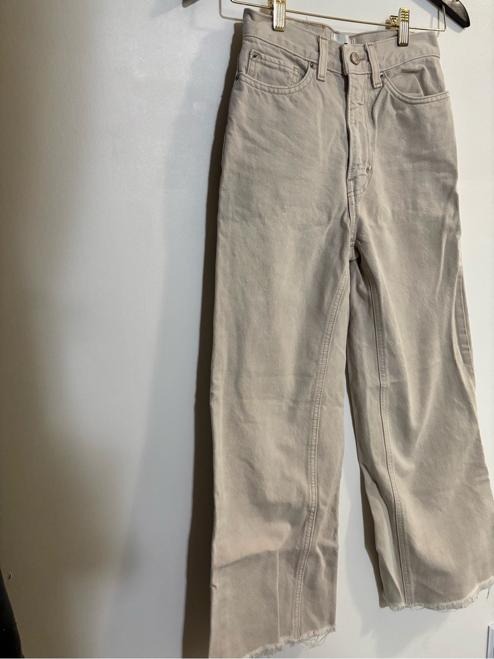 Urban Outfitters BDG Beige High-Rise Wide Leg Jeans